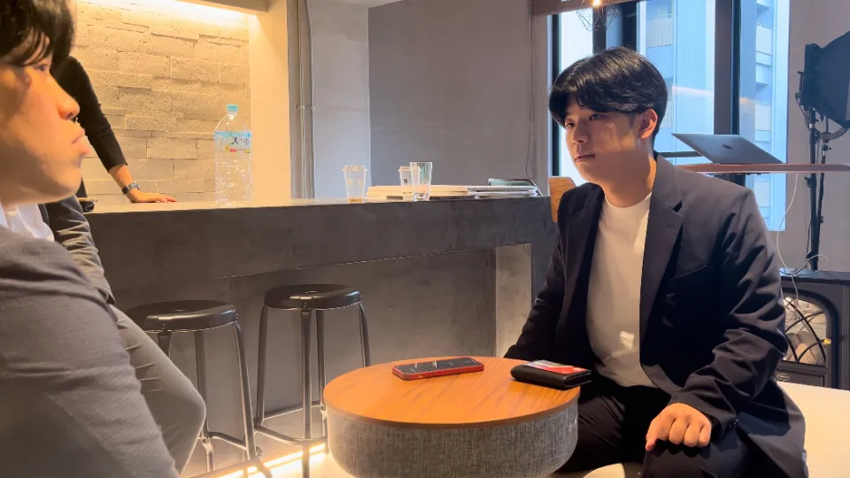 営業の練習をする安倍さん